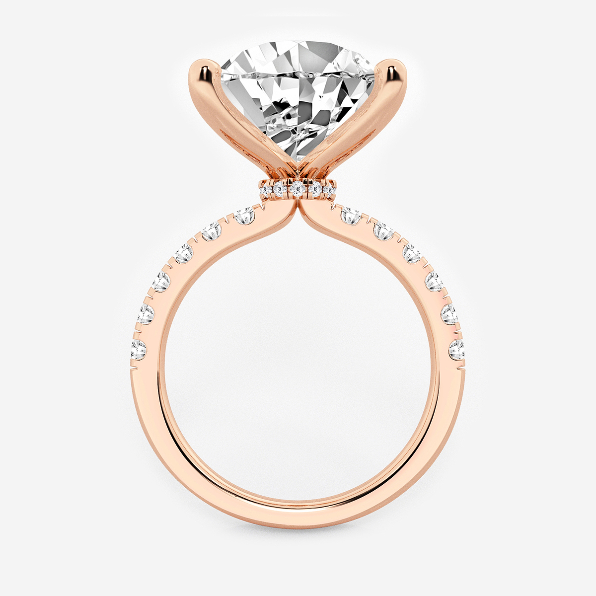 Additional Image 1 for  8 1/2 ctw Pear Lab Grown Diamond Hidden Halo Engagement Ring
