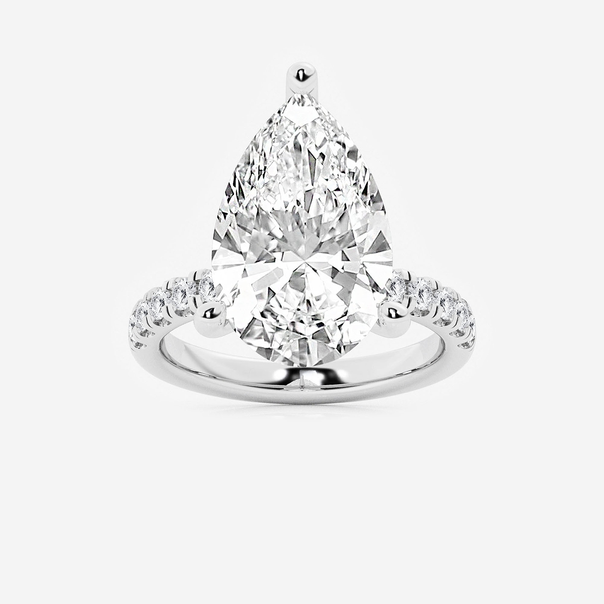 8 1/2 ctw Pear Lab Grown Diamond Hidden Halo Engagement Ring