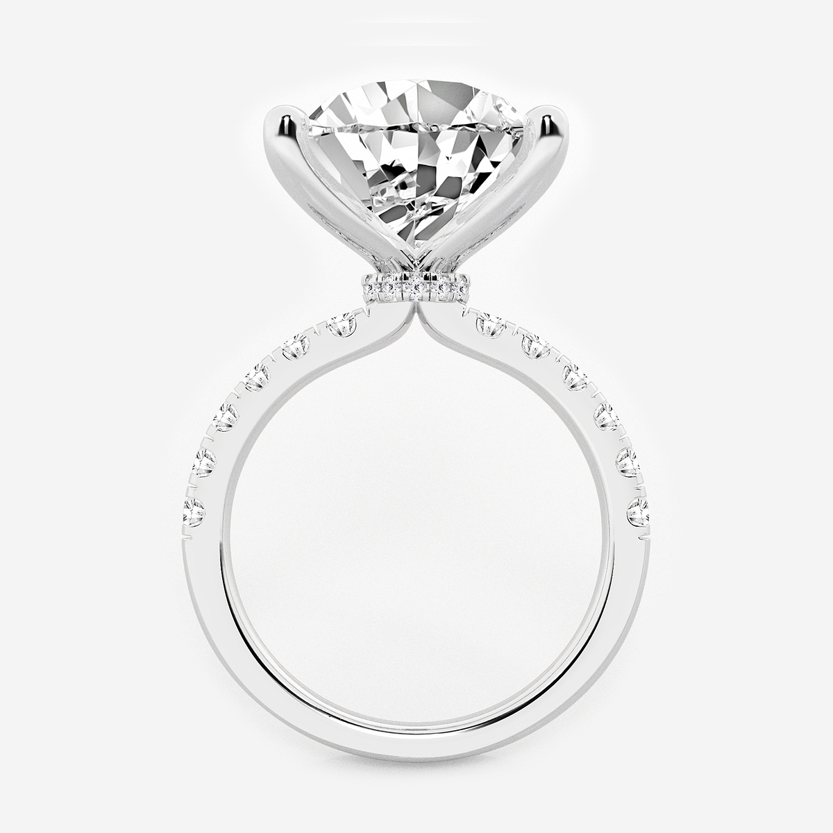 Additional Image 1 for  8 1/2 ctw Pear Lab Grown Diamond Hidden Halo Engagement Ring