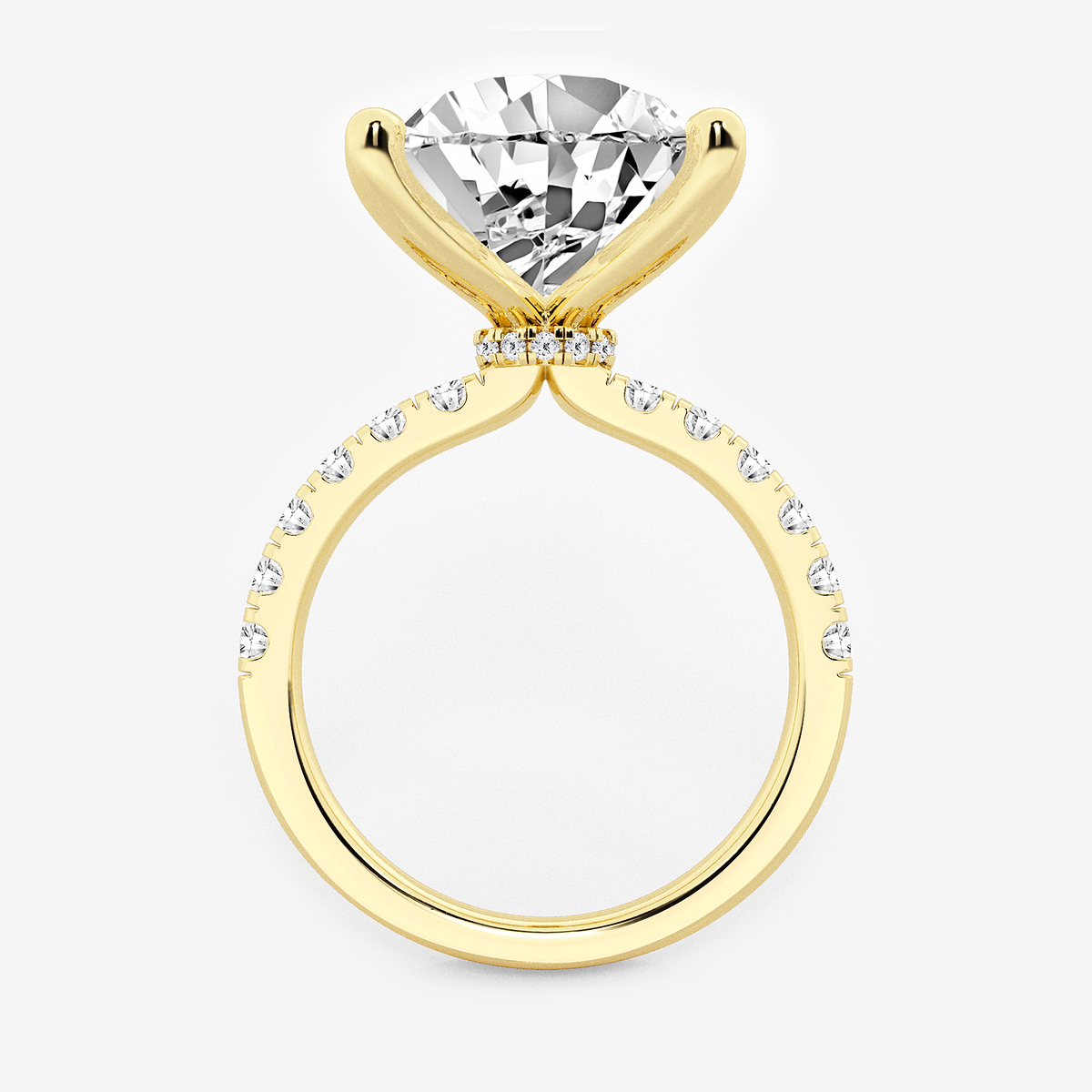 Additional Image 1 for  8 1/2 ctw Pear Lab Grown Diamond Hidden Halo Engagement Ring