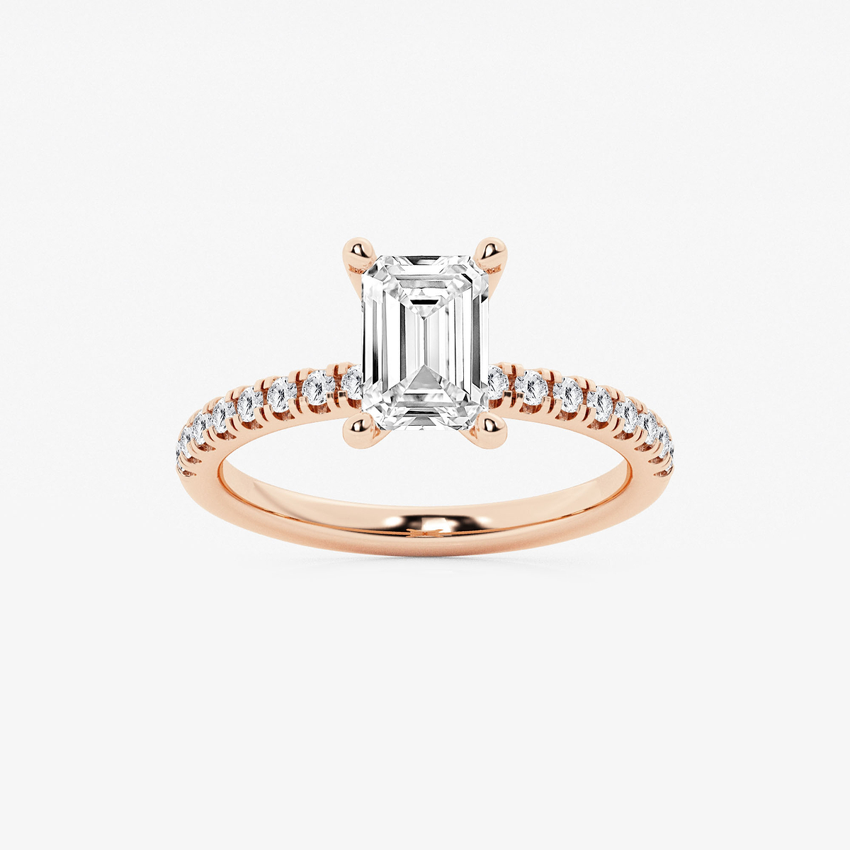 1 7/8 ctw Emerald Lab Grown Diamond Hidden Halo Engagement Ring