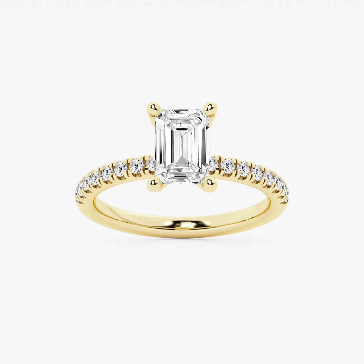 1 7/8 ctw Emerald Lab Grown Diamond Hidden Halo Engagement Ring