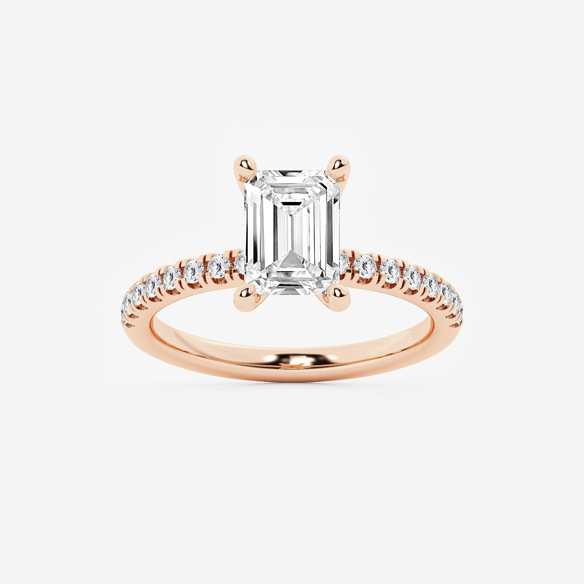 2 1/2 ctw Emerald Lab Grown Diamond Hidden Halo Engagement Ring