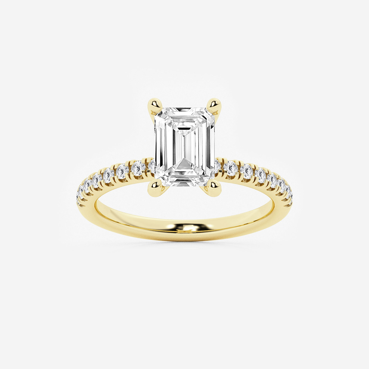 2 1/2 ctw Emerald Lab Grown Diamond Hidden Halo Engagement Ring