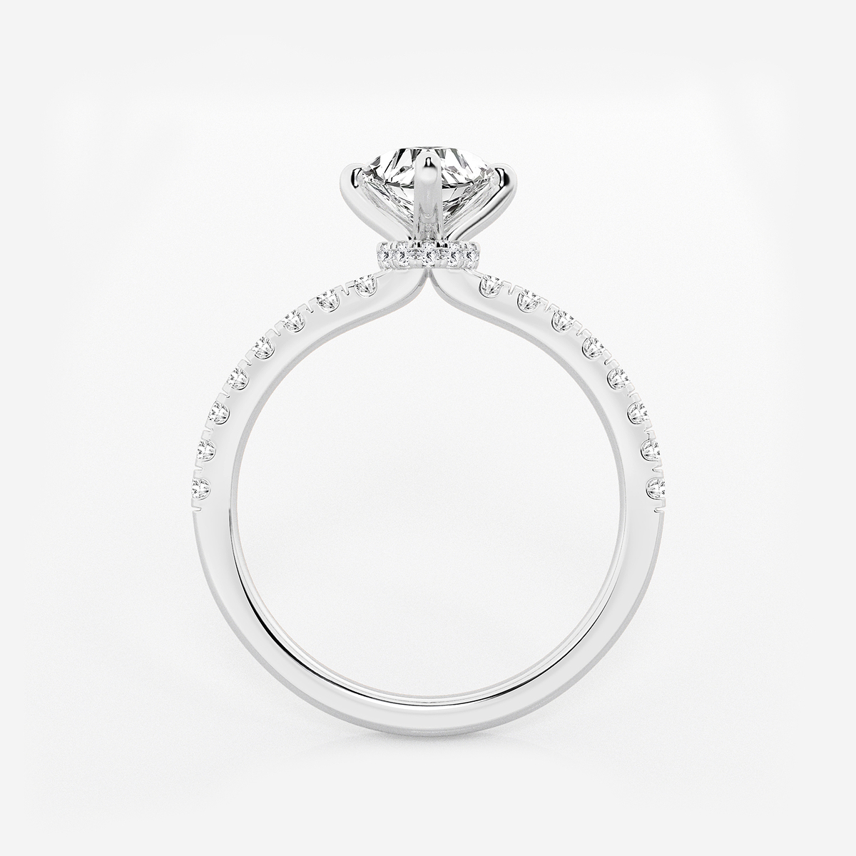 Additional Image 1 for  1 ctw Heart Lab Grown Diamond Hidden Halo Engagement Ring