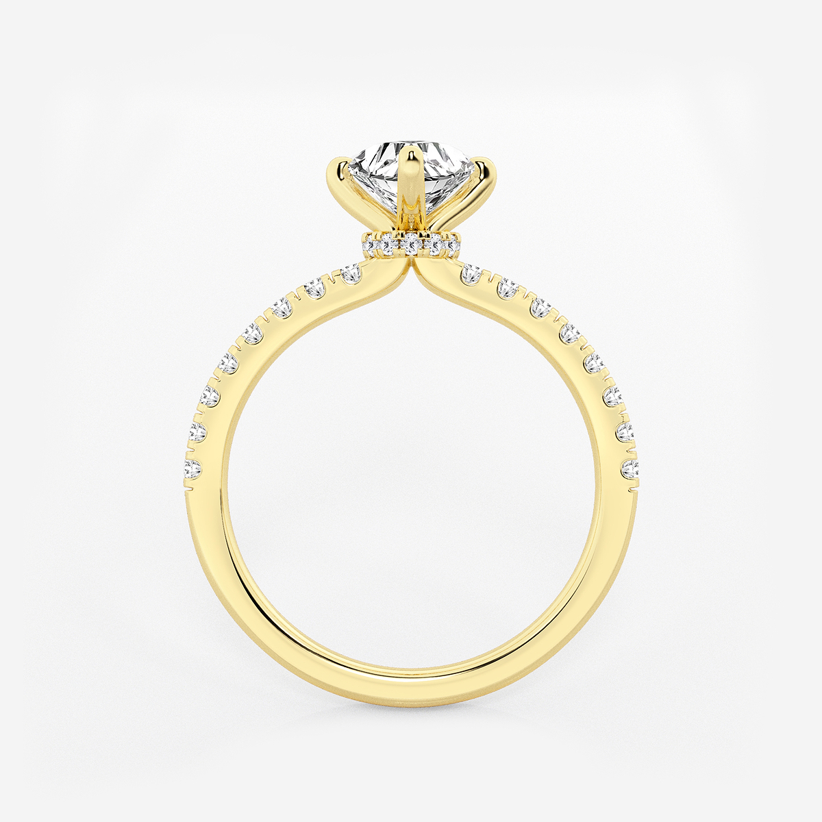 Additional Image 1 for  1 ctw Heart Lab Grown Diamond Hidden Halo Engagement Ring