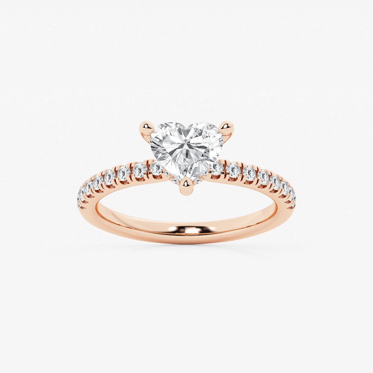 1 1/3 ctw Heart Lab Grown Diamond Hidden Halo Engagement Ring