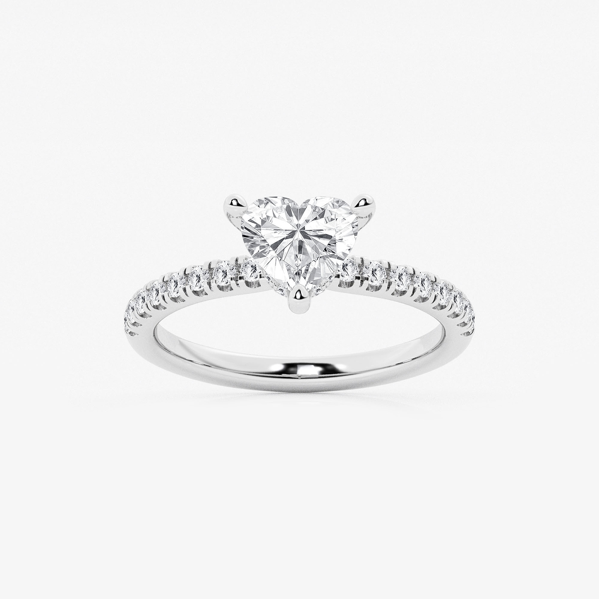 1 1/3 ctw Heart Lab Grown Diamond Hidden Halo Engagement Ring