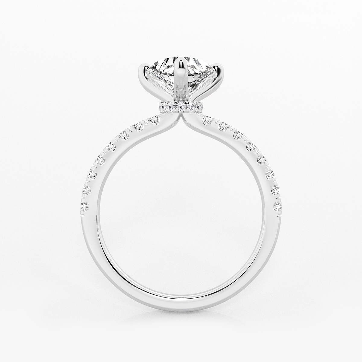 Additional Image 1 for  1 1/3 ctw Heart Lab Grown Diamond Hidden Halo Engagement Ring