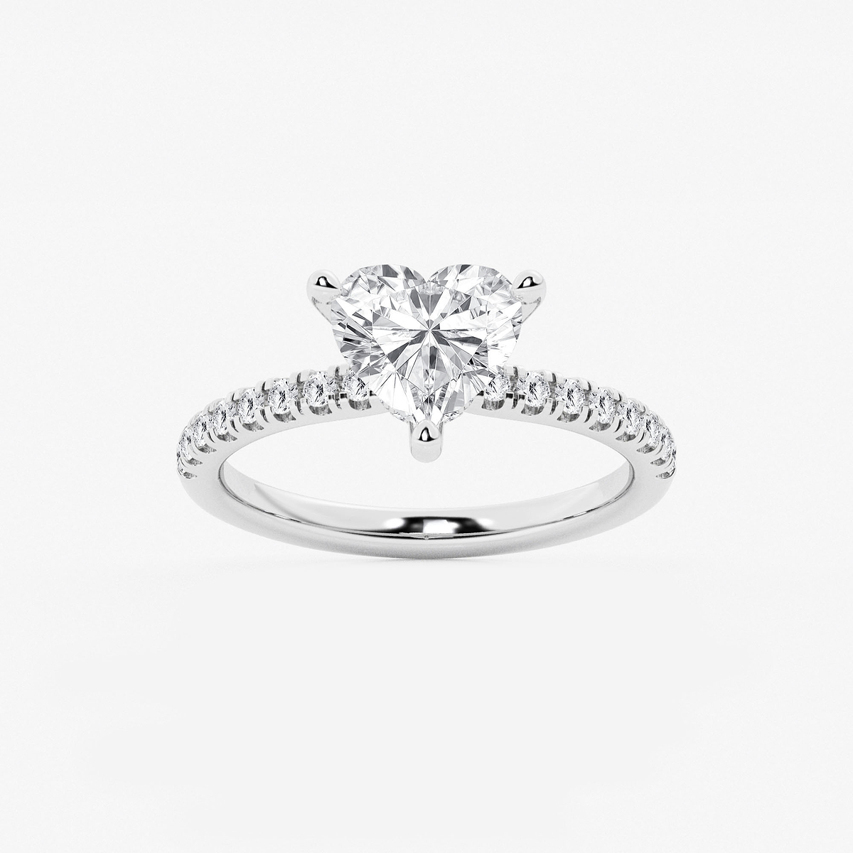 1 7/8 ctw Heart Lab Grown Diamond Hidden Halo Engagement Ring