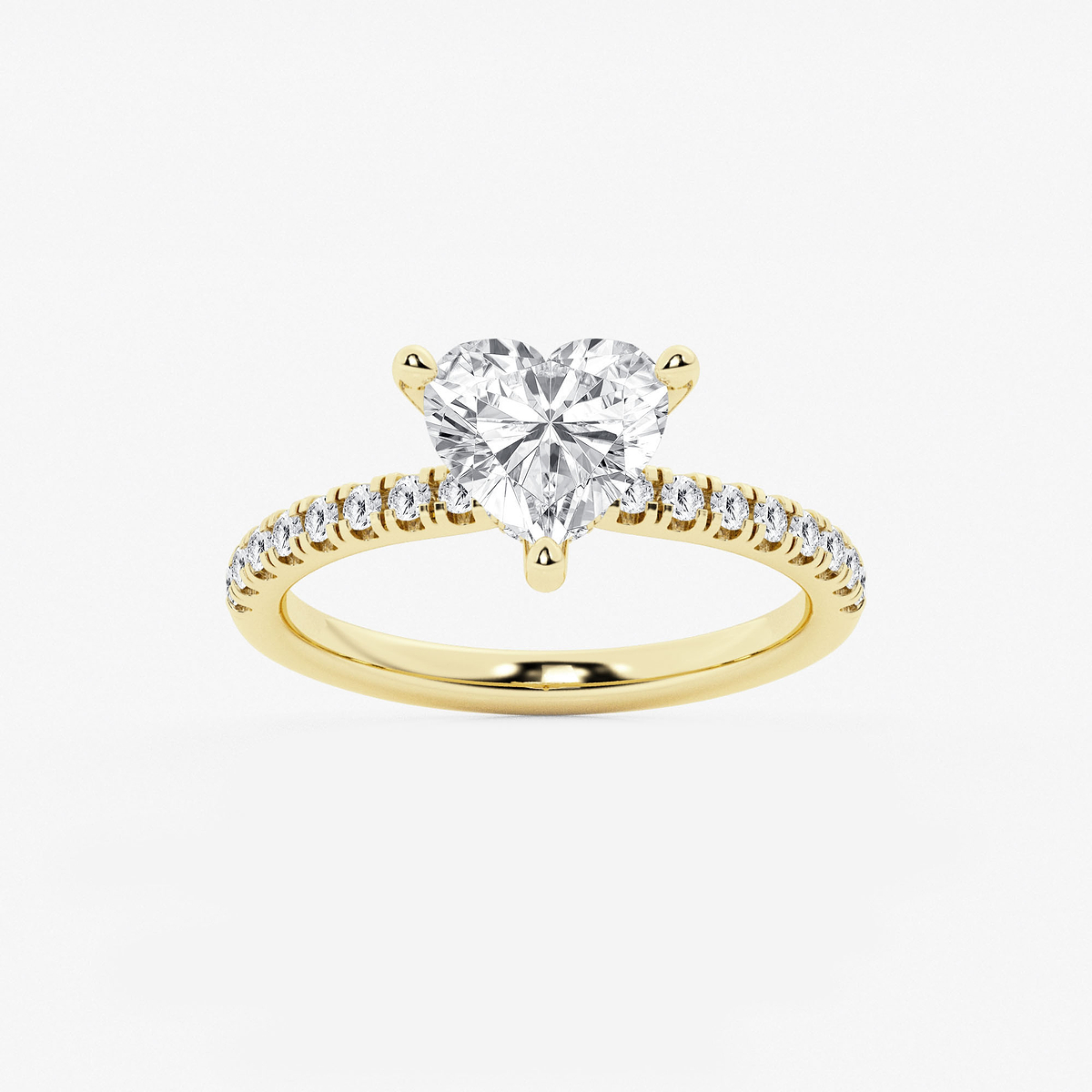 1 7/8 ctw Heart Lab Grown Diamond Hidden Halo Engagement Ring