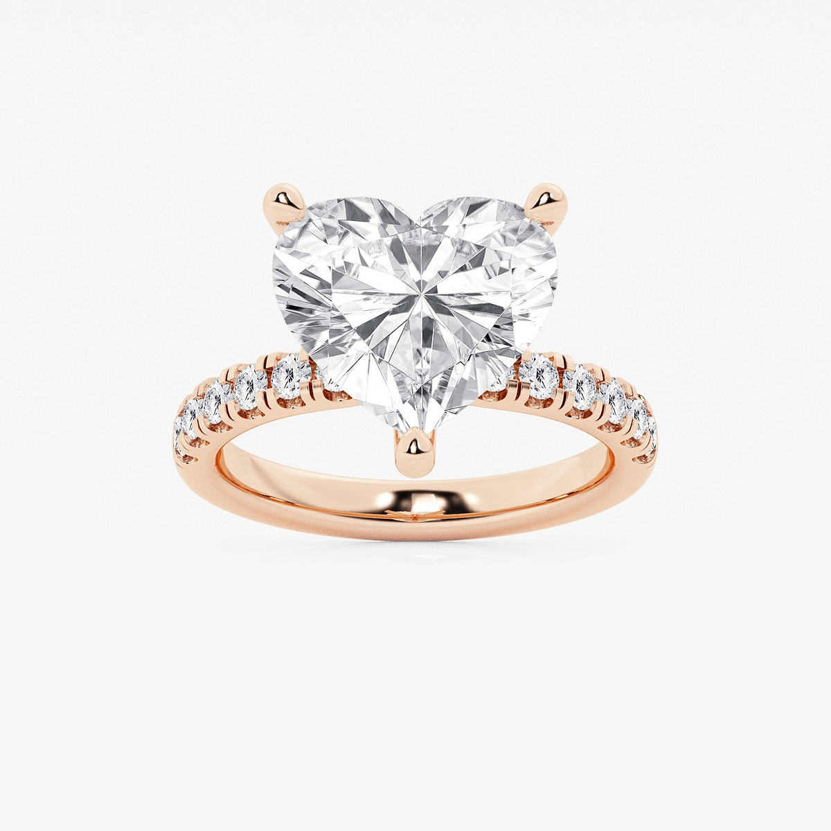 6 1/2 ctw Heart Lab Grown Diamond Hidden Halo Engagement Ring