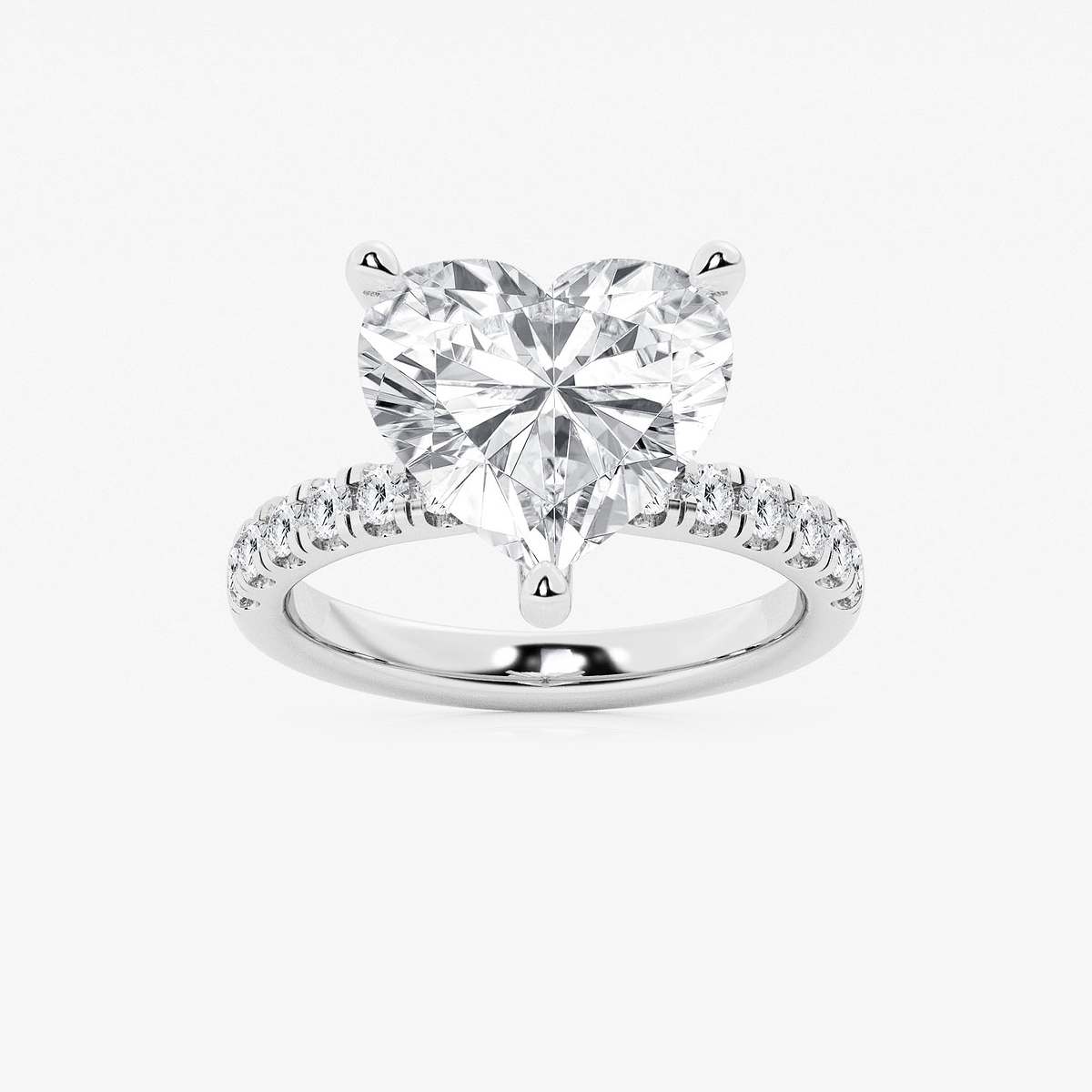 6 1/2 ctw Heart Lab Grown Diamond Hidden Halo Engagement Ring