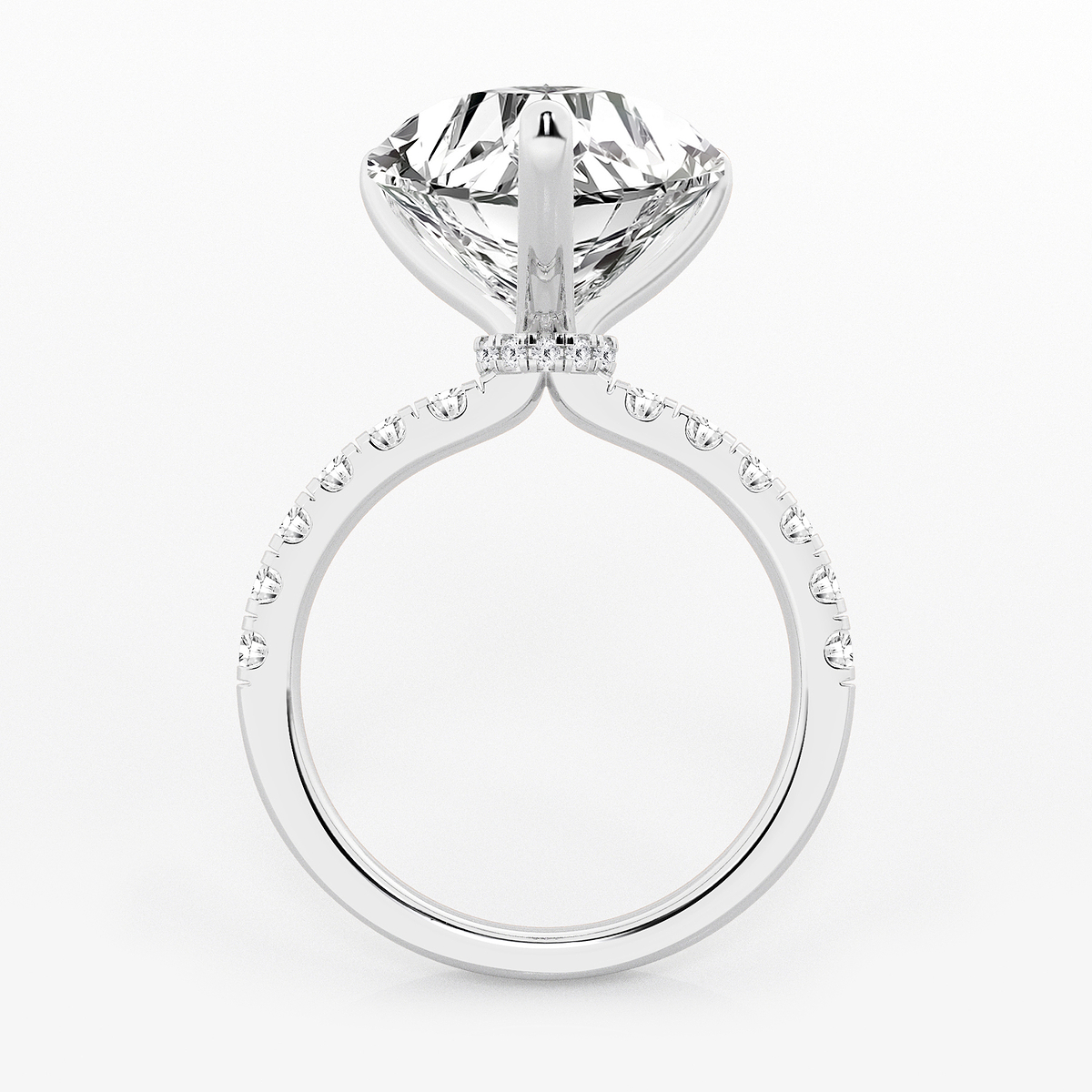 Additional Image 1 for  6 1/2 ctw Heart Lab Grown Diamond Hidden Halo Engagement Ring