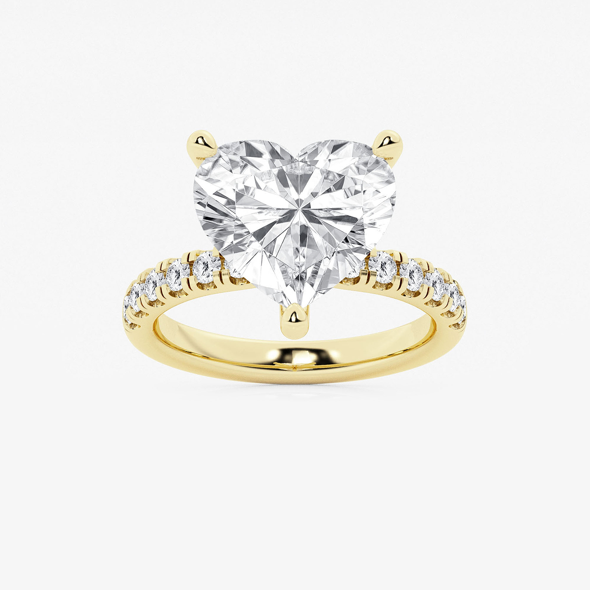 6 1/2 ctw Heart Lab Grown Diamond Hidden Halo Engagement Ring