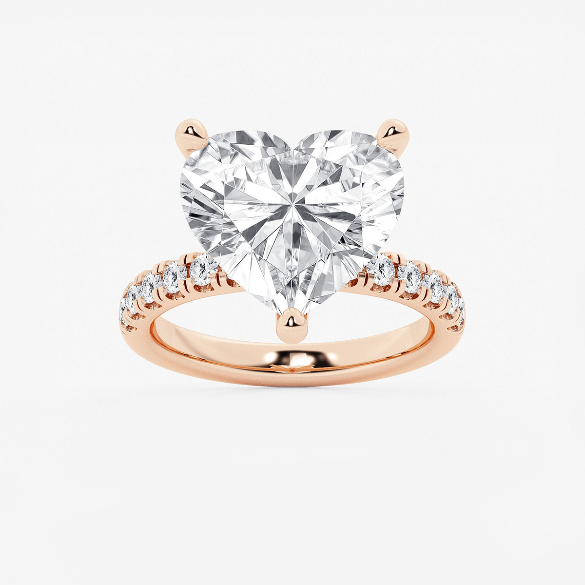 8 1/2 ctw Heart Lab Grown Diamond Hidden Halo Engagement Ring