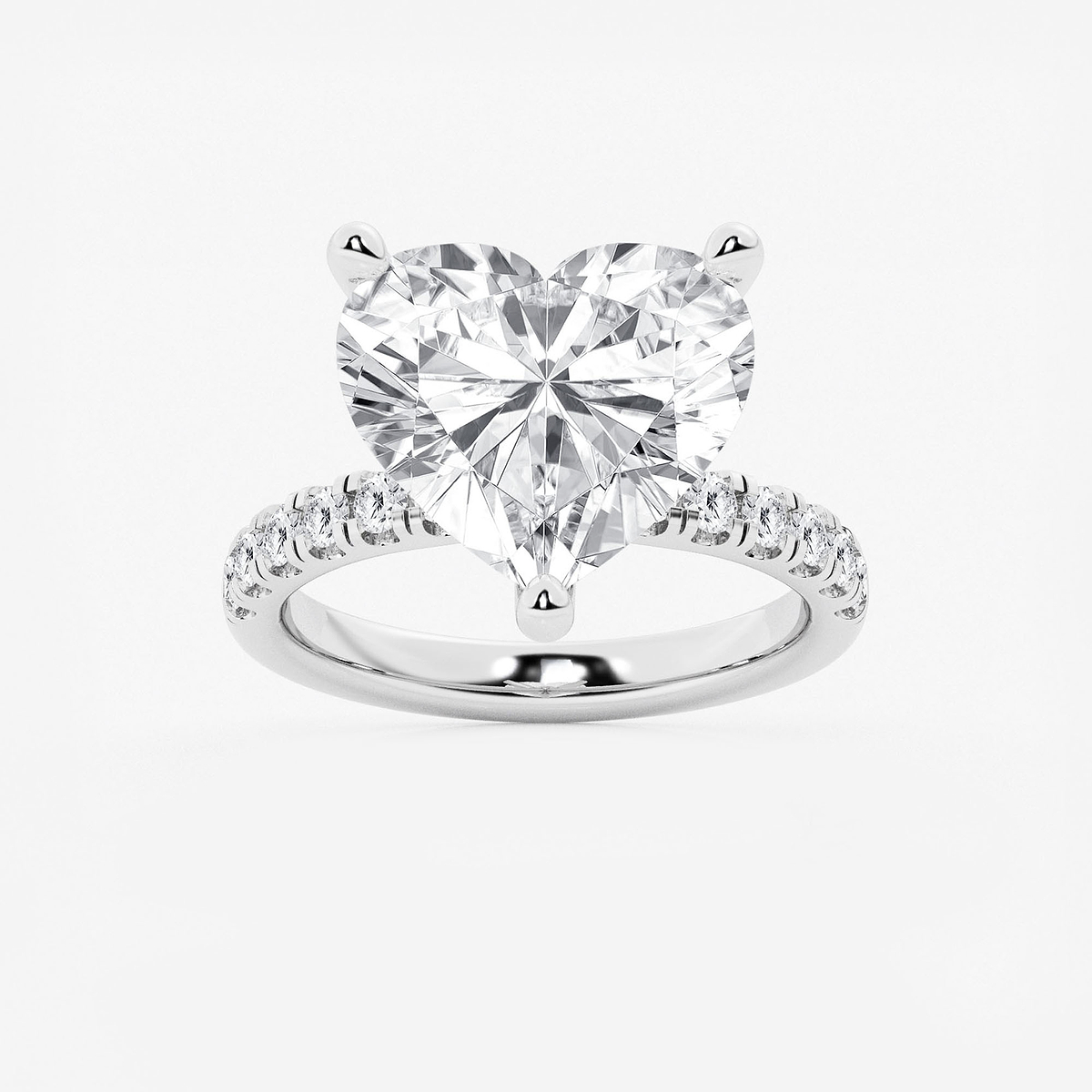 8 1/2 ctw Heart Lab Grown Diamond Hidden Halo Engagement Ring