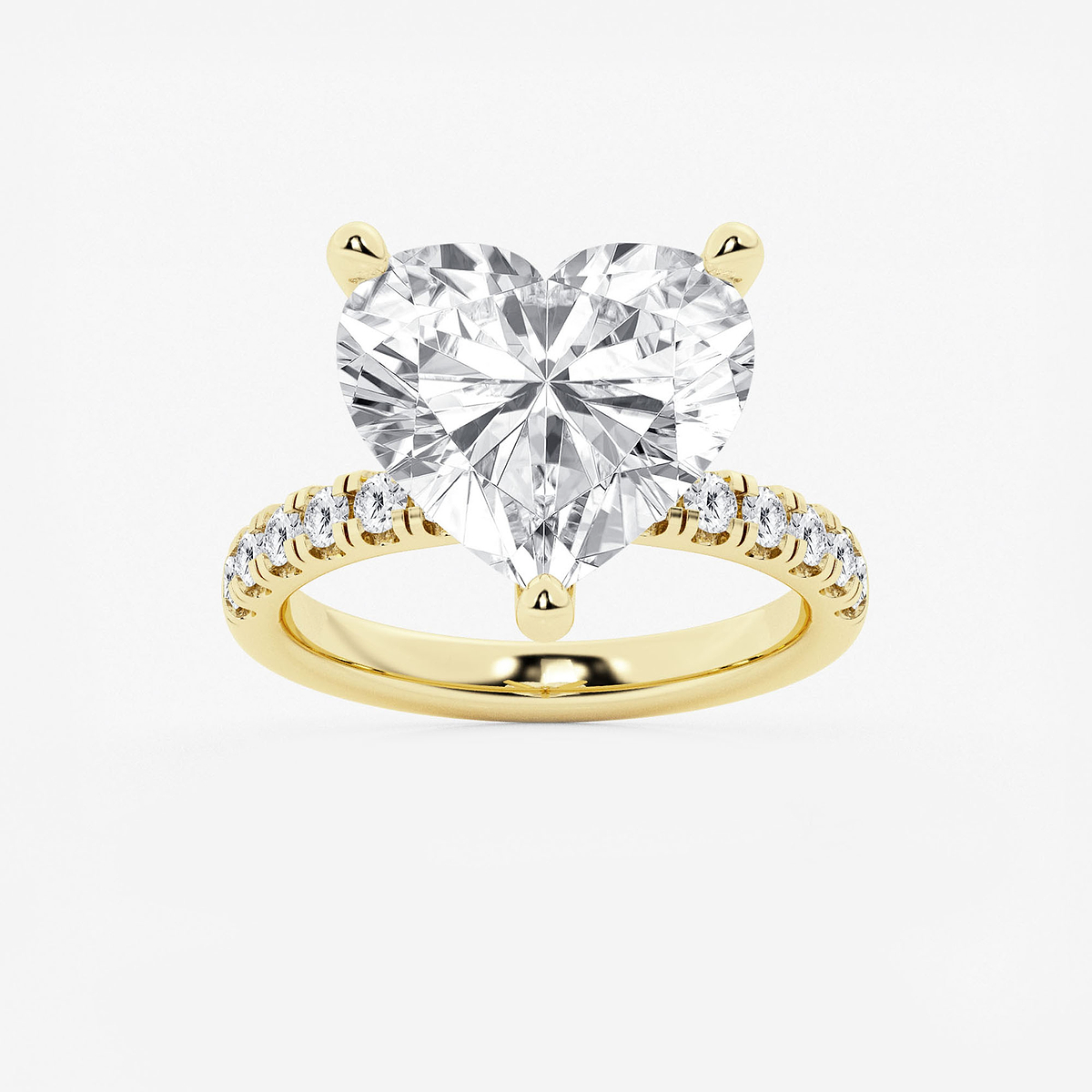 8 1/2 ctw Heart Lab Grown Diamond Hidden Halo Engagement Ring