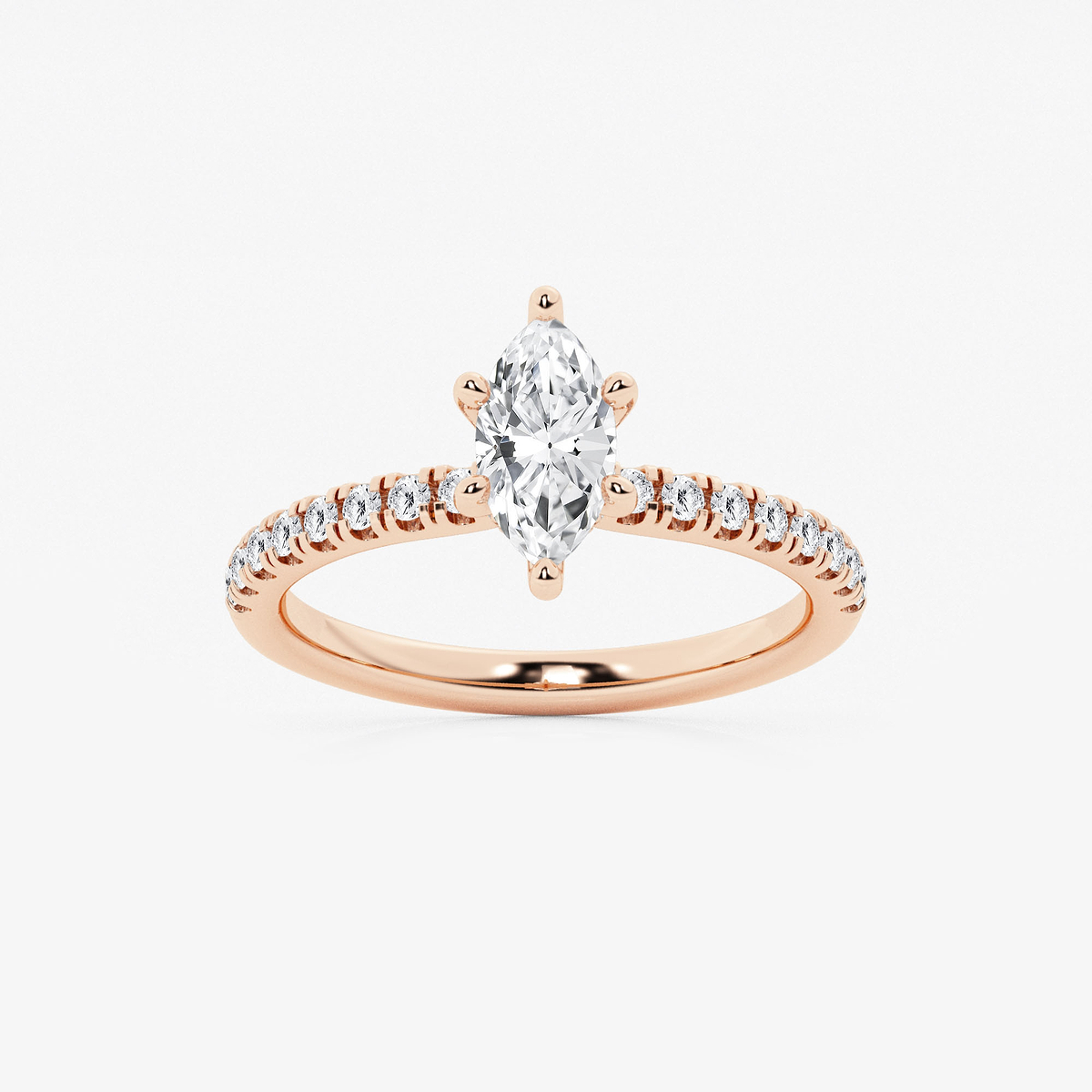 1 ctw Marquise Lab Grown Diamond Hidden Halo Engagement Ring