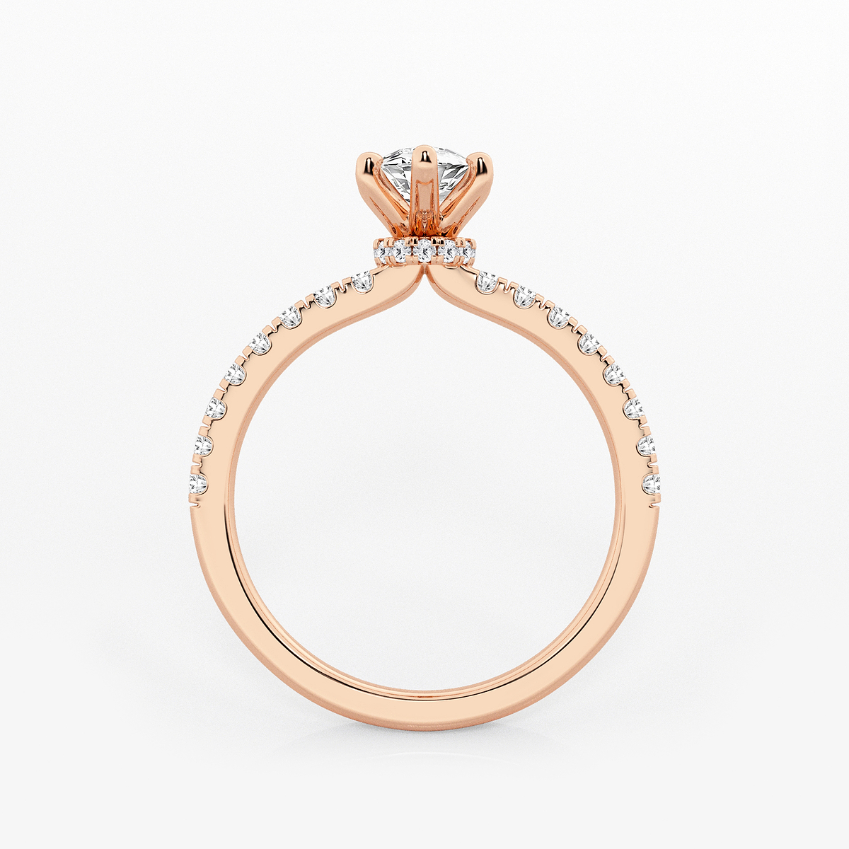 Additional Image 1 for  1 ctw Marquise Lab Grown Diamond Hidden Halo Engagement Ring