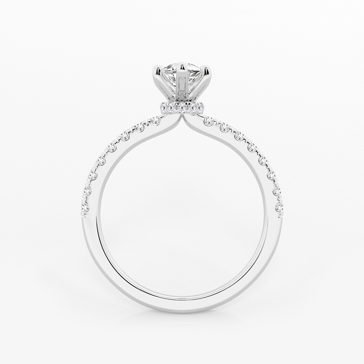 Additional Image 1 for  1 ctw Marquise Lab Grown Diamond Hidden Halo Engagement Ring
