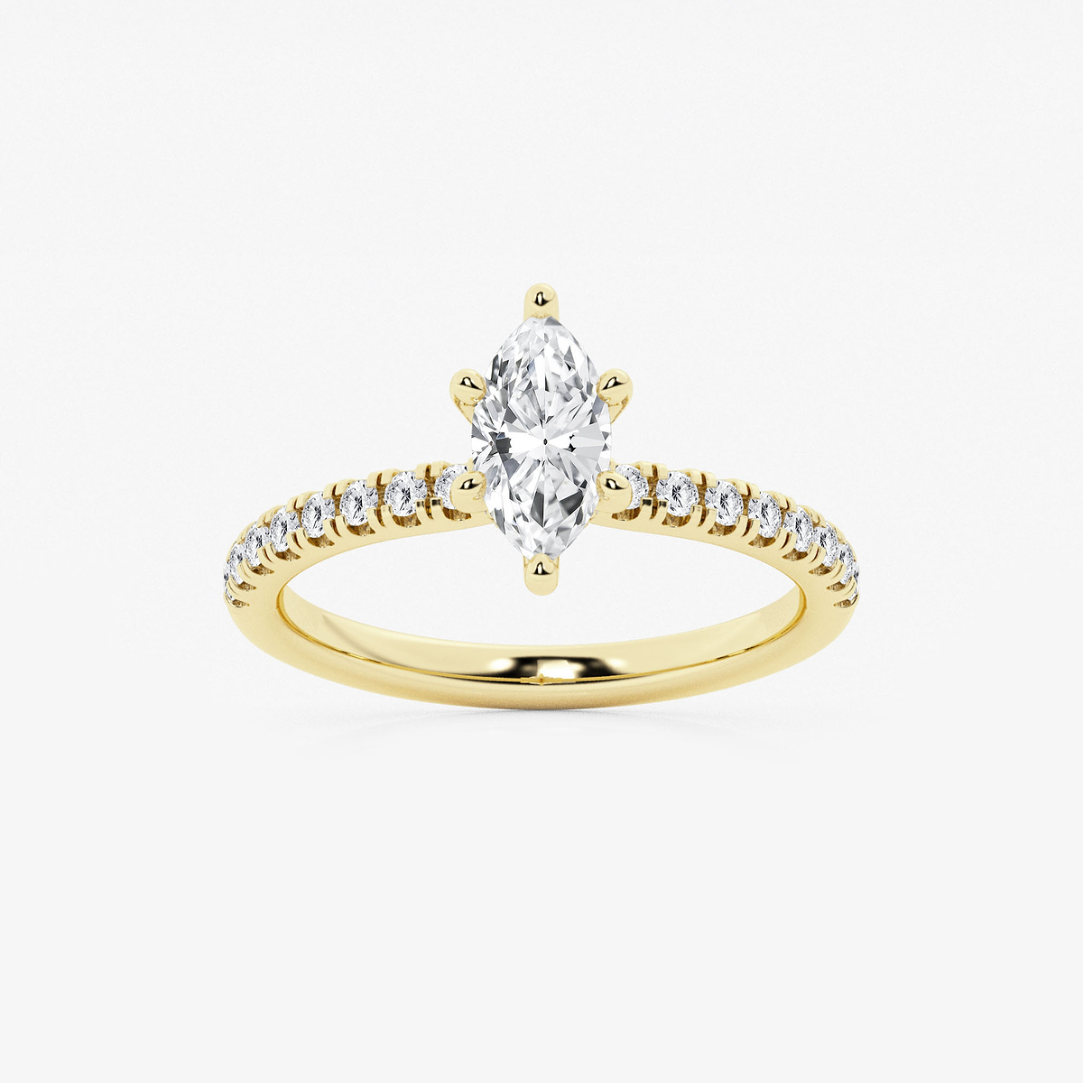 1 ctw Marquise Lab Grown Diamond Hidden Halo Engagement Ring