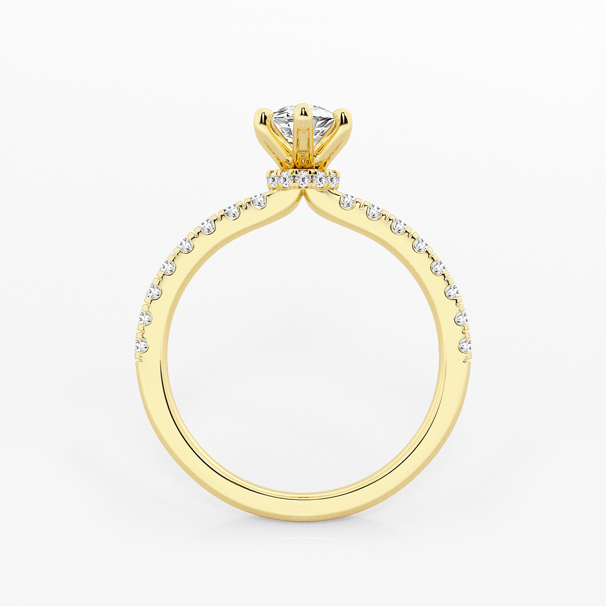 Additional Image 1 for  1 ctw Marquise Lab Grown Diamond Hidden Halo Engagement Ring
