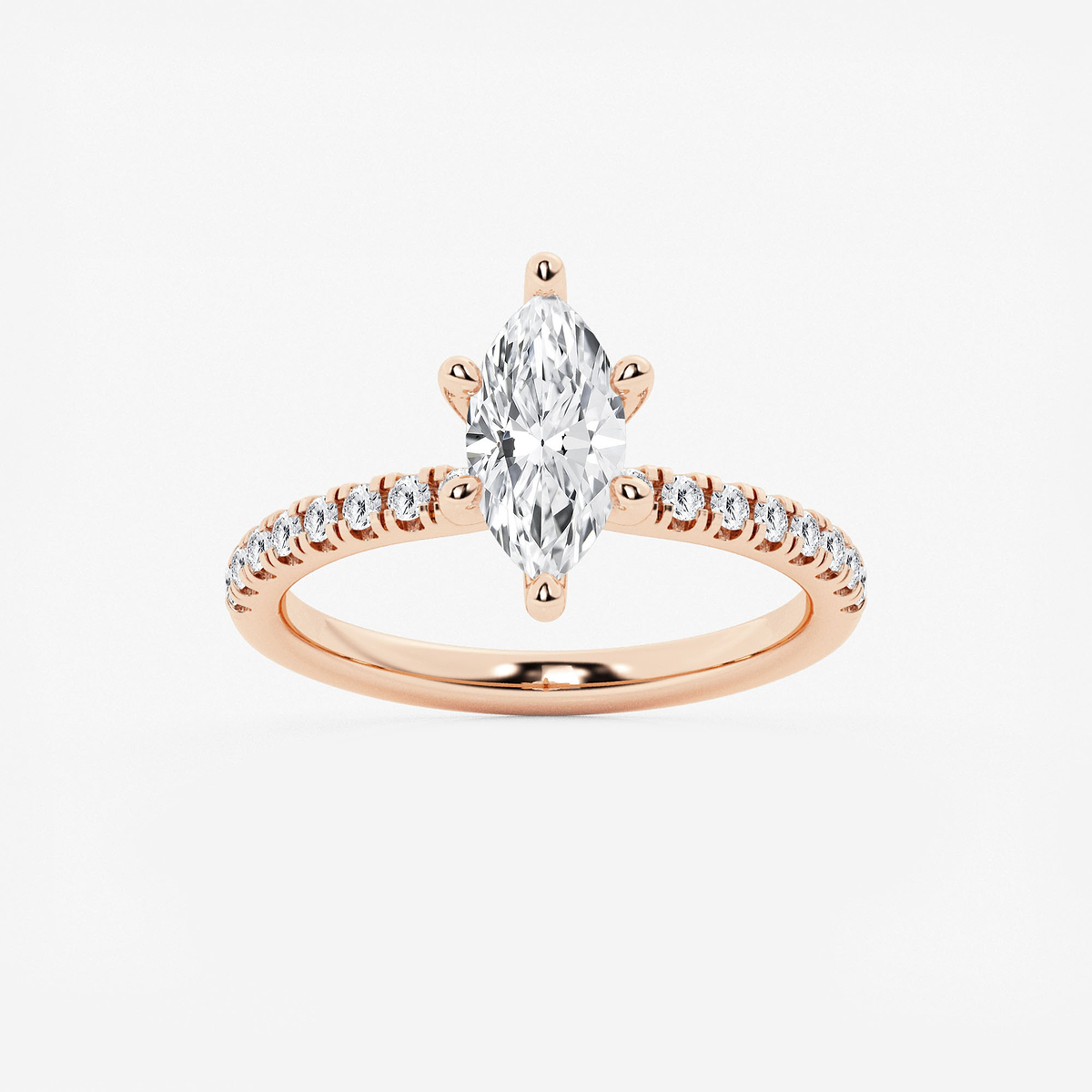 1 1/3 ctw Marquise Lab Grown Diamond Hidden Halo Engagement Ring