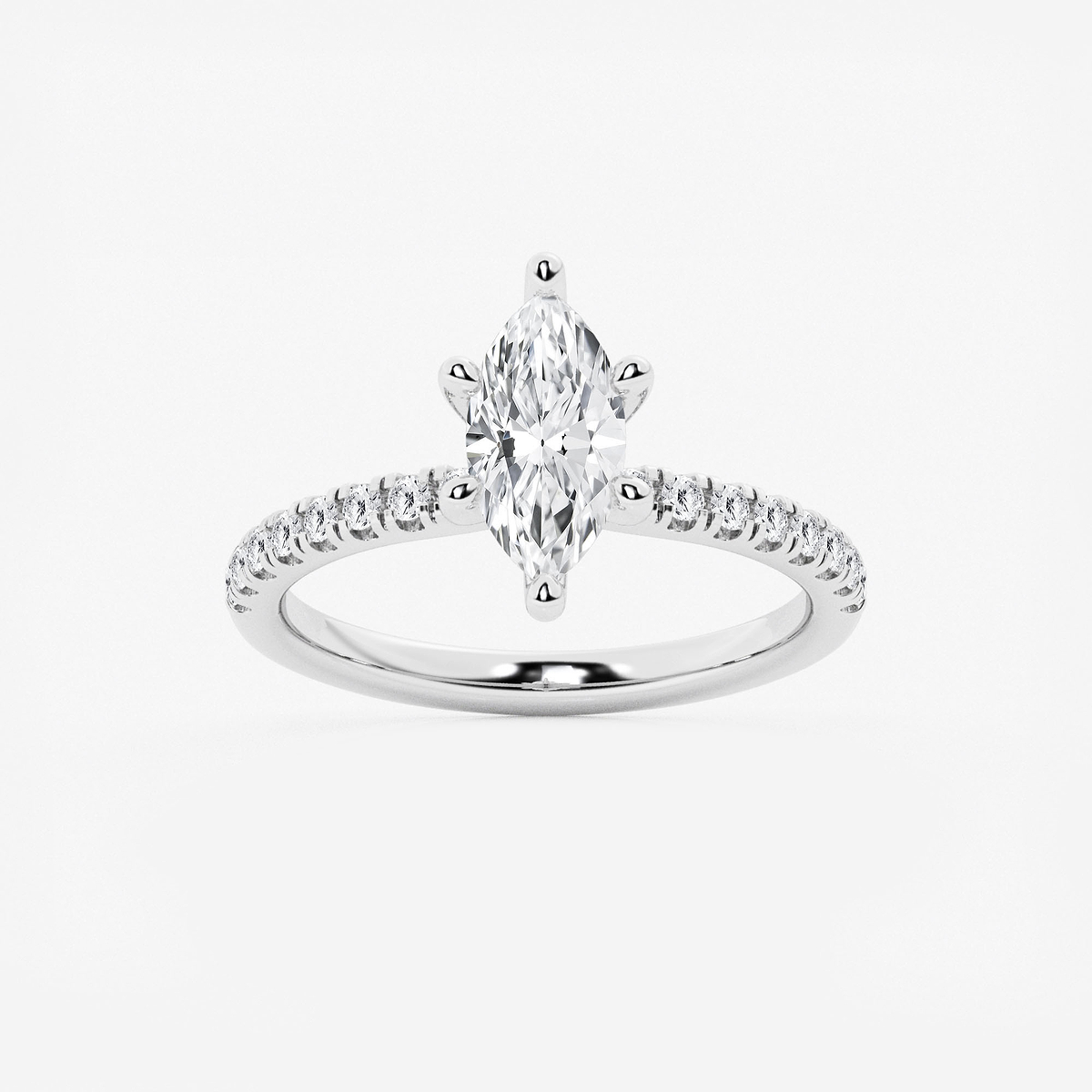 1 1/3 ctw Marquise Lab Grown Diamond Hidden Halo Engagement Ring