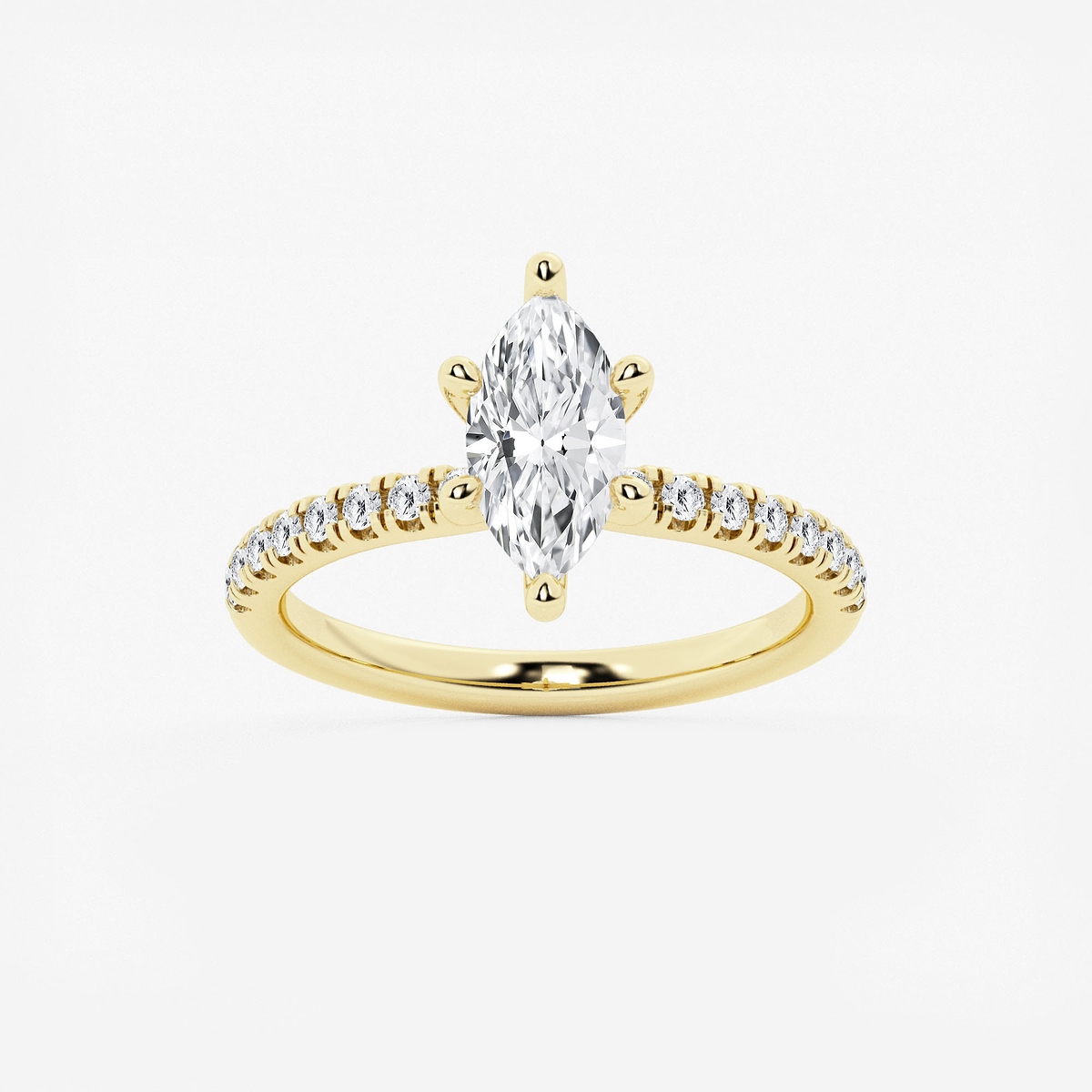 1 1/3 ctw Marquise Lab Grown Diamond Hidden Halo Engagement Ring