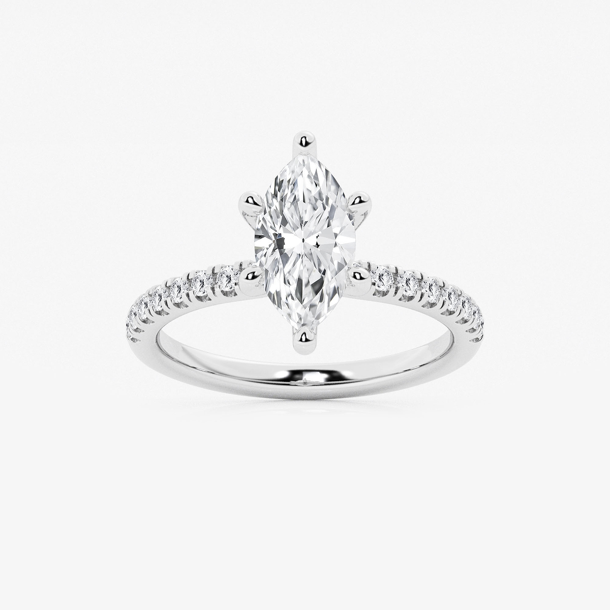 1 7/8 ctw Marquise Lab Grown Diamond Hidden Halo Engagement Ring