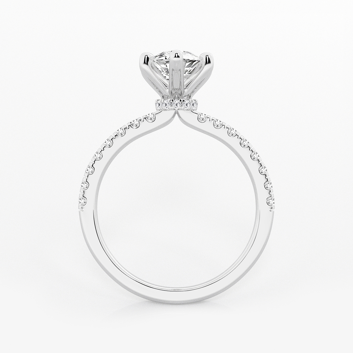 Additional Image 1 for  1 7/8 ctw Marquise Lab Grown Diamond Hidden Halo Engagement Ring