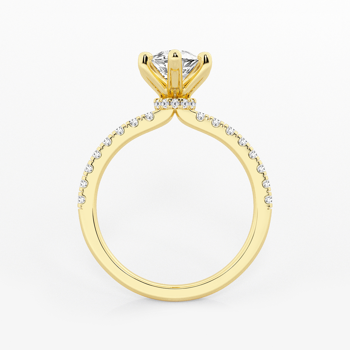 Additional Image 1 for  1 7/8 ctw Marquise Lab Grown Diamond Hidden Halo Engagement Ring