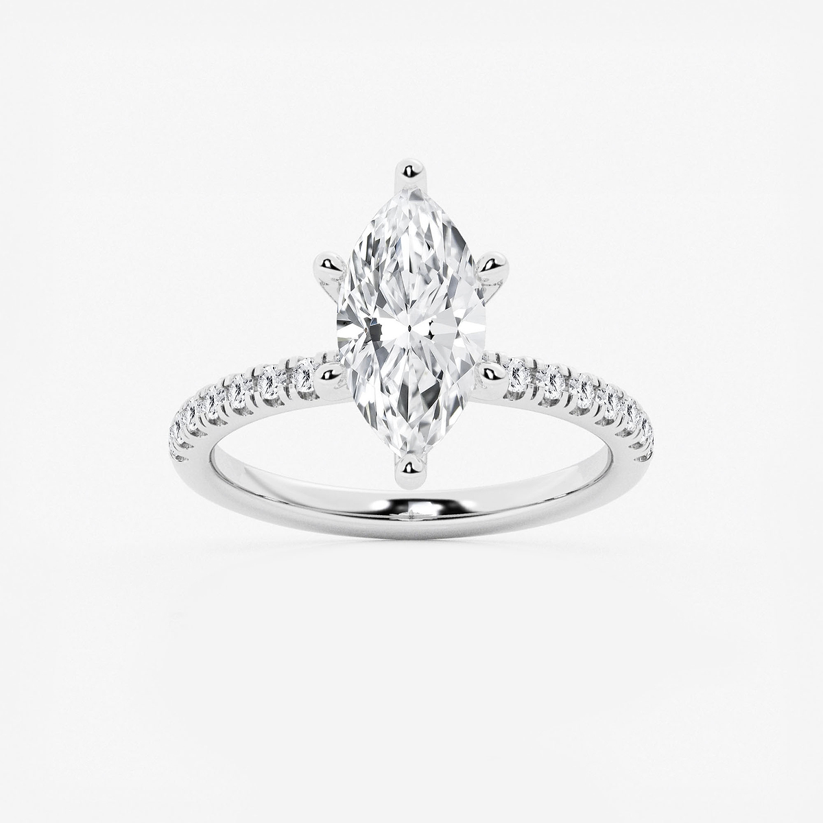 2 1/2 ctw Marquise Lab Grown Diamond Hidden Halo Engagement Ring