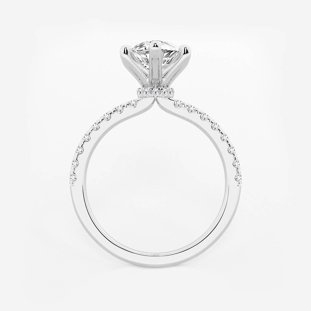 Additional Image 1 for  2 1/2 ctw Marquise Lab Grown Diamond Hidden Halo Engagement Ring