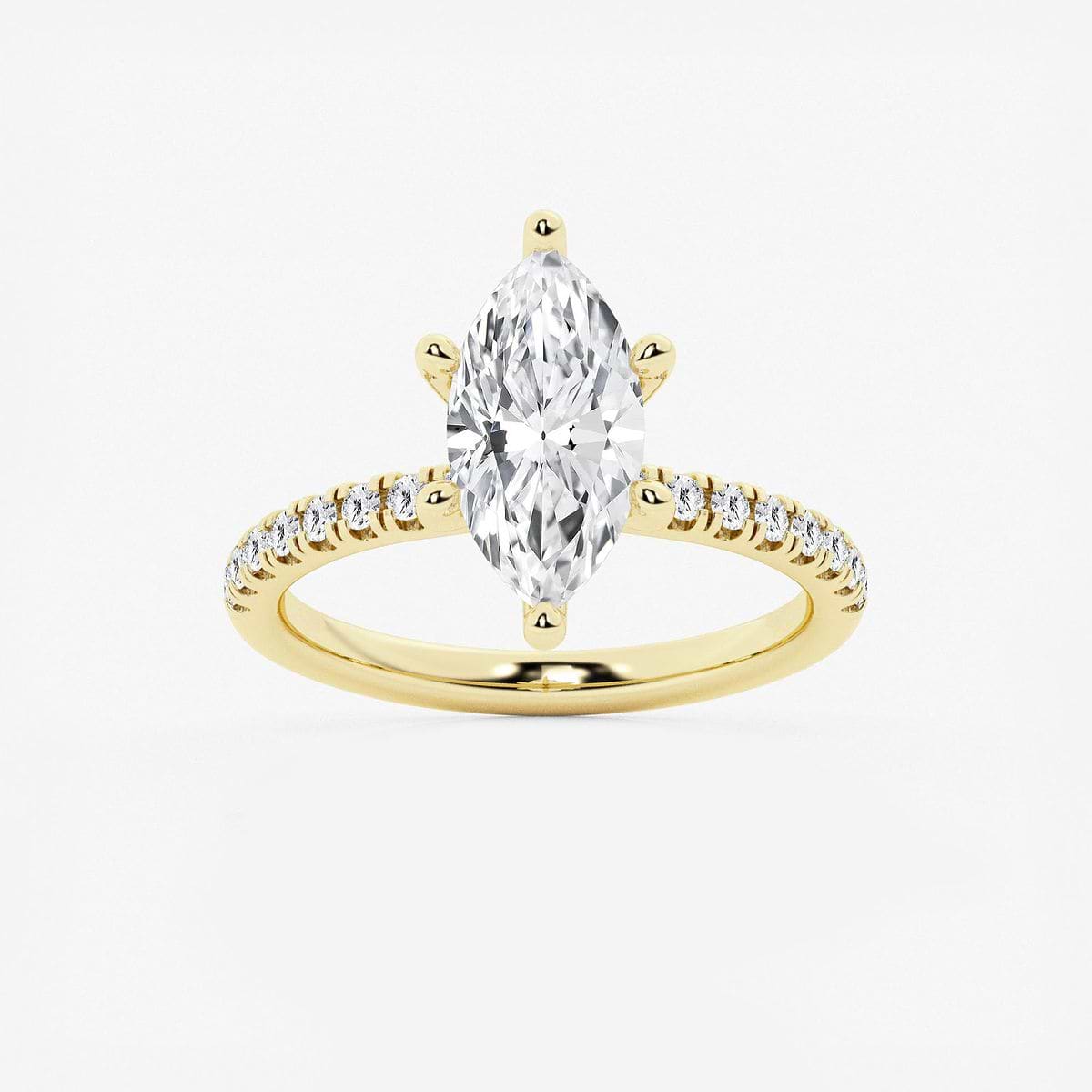 2 1/2 ctw Marquise Lab Grown Diamond Hidden Halo Engagement Ring 14K Yellow Gold, E, VS1