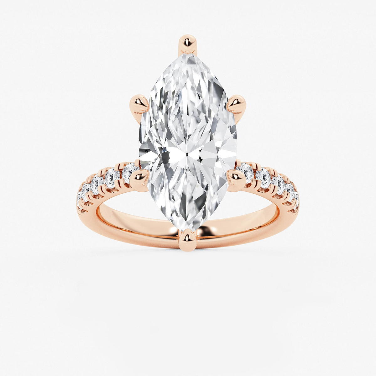 6 1/2 ctw Marquise Lab Grown Diamond Hidden Halo Engagement Ring