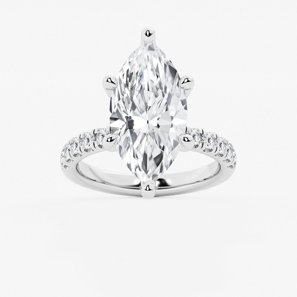 6 1/2 ctw Marquise Lab Grown Diamond Hidden Halo Engagement Ring