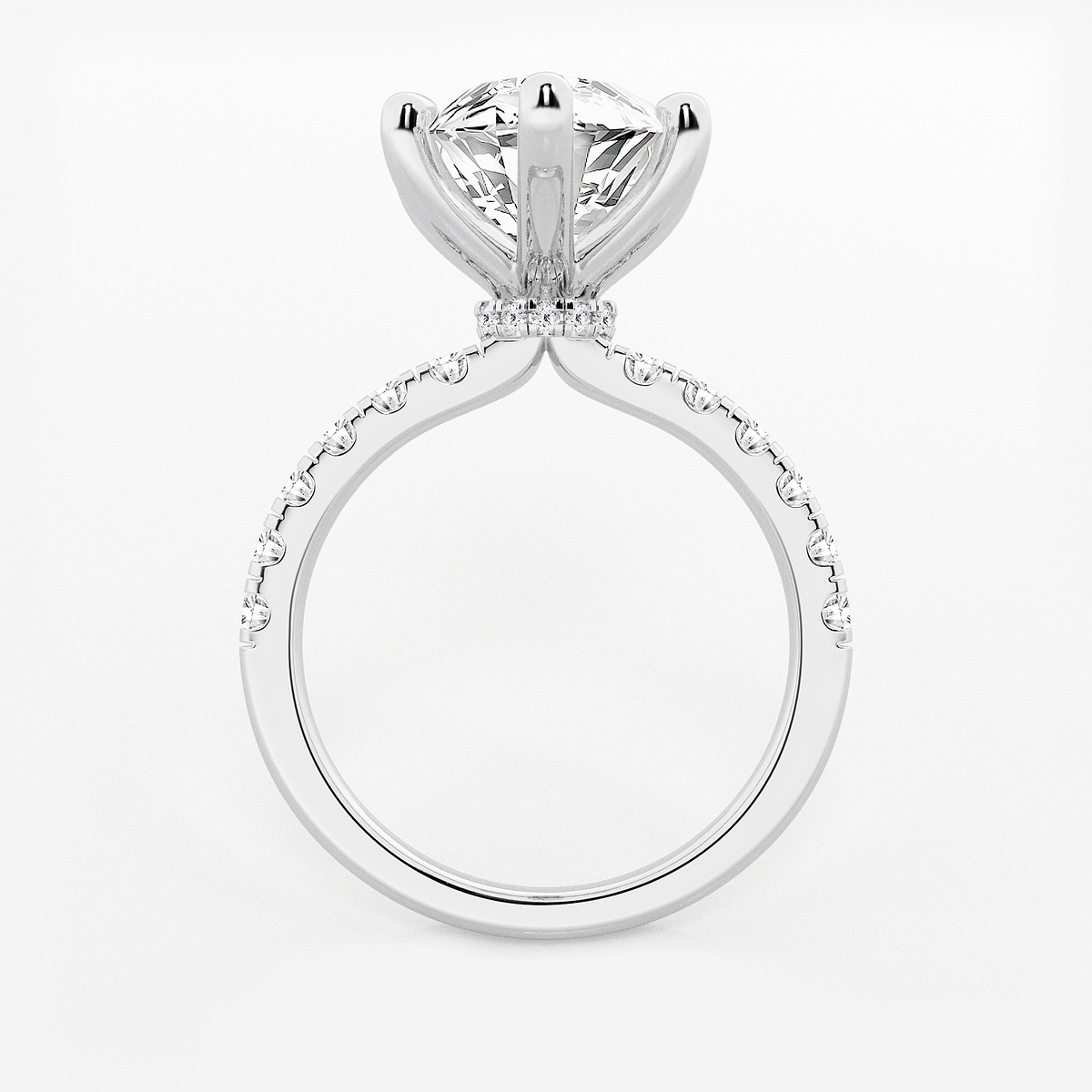 Additional Image 1 for  6 1/2 ctw Marquise Lab Grown Diamond Hidden Halo Engagement Ring