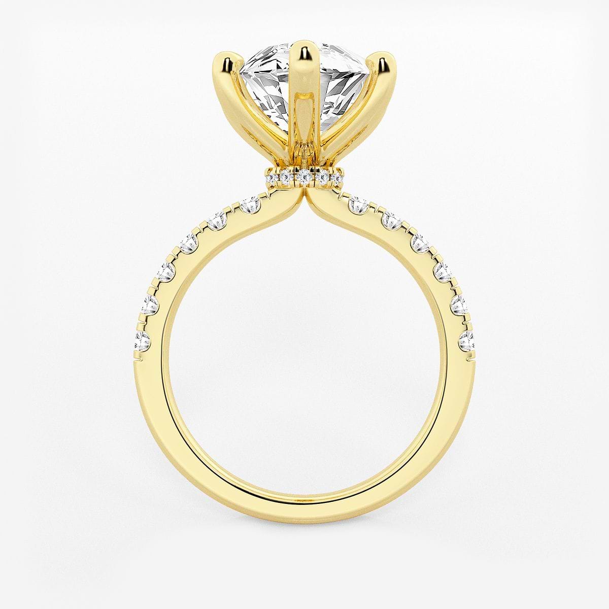 6 1/2 ctw Marquise Lab Grown Diamond Hidden Halo Engagement Ring 14K Yellow Gold, E, VS1