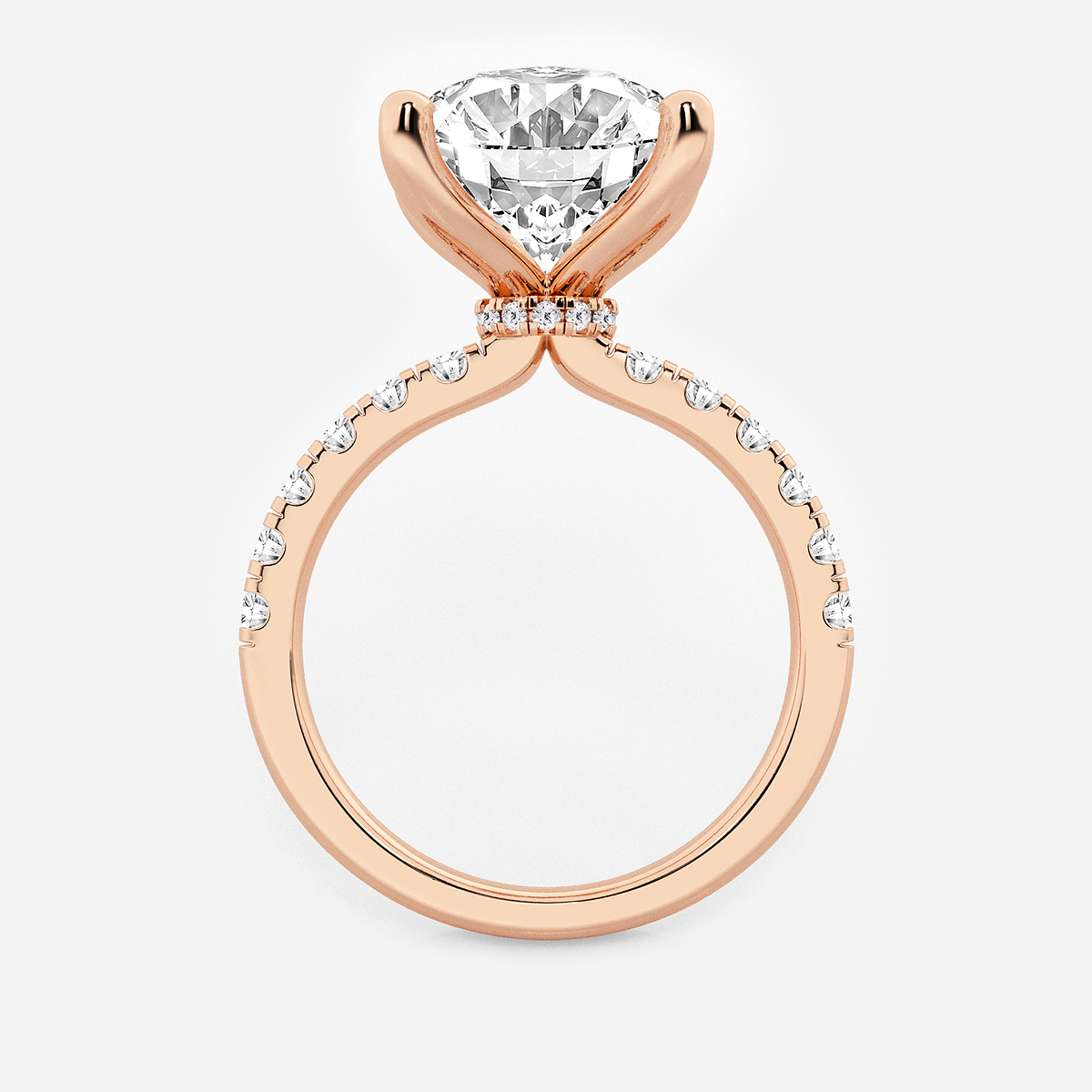 Additional Image 1 for  6 1/2 ctw Oval Lab Grown Diamond Hidden Halo Engagement Ring
