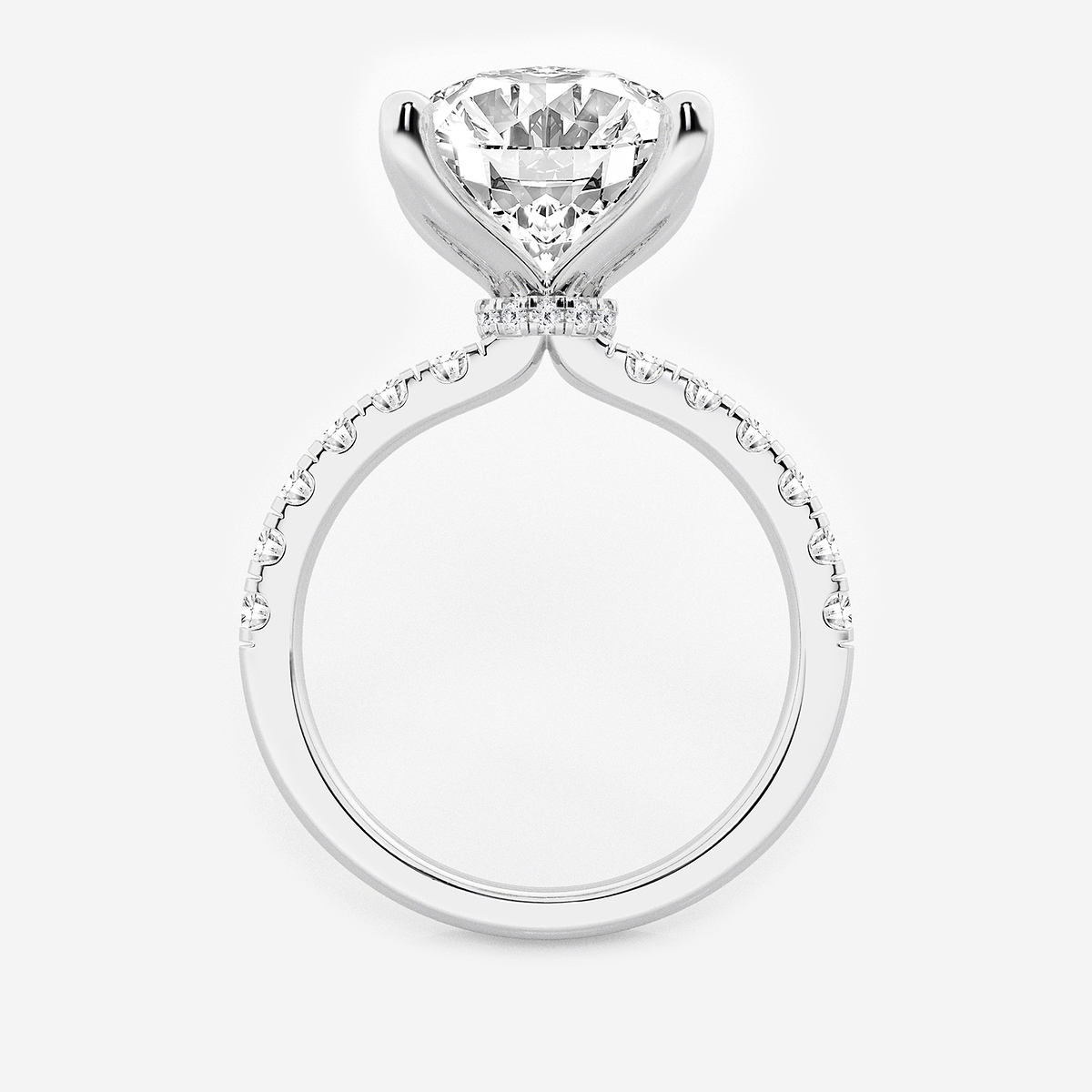 Additional Image 1 for  6 1/2 ctw Oval Lab Grown Diamond Hidden Halo Engagement Ring