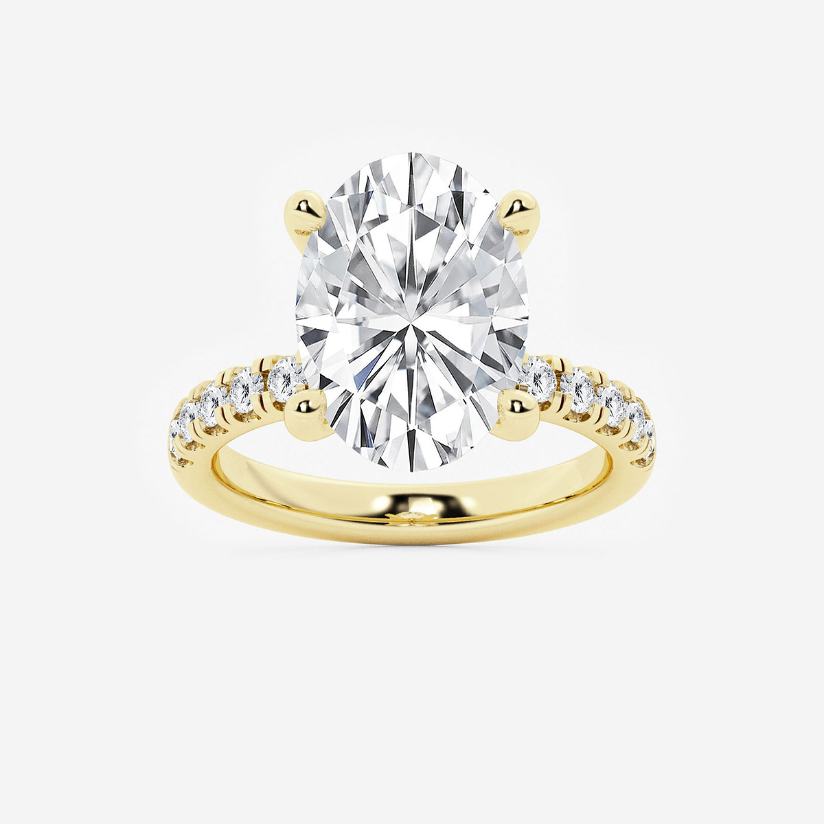 6 1/2 ctw Oval Lab Grown Diamond Hidden Halo Engagement Ring