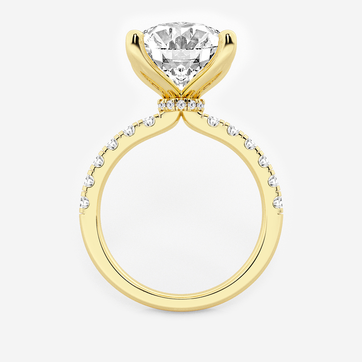 Additional Image 1 for  6 1/2 ctw Oval Lab Grown Diamond Hidden Halo Engagement Ring