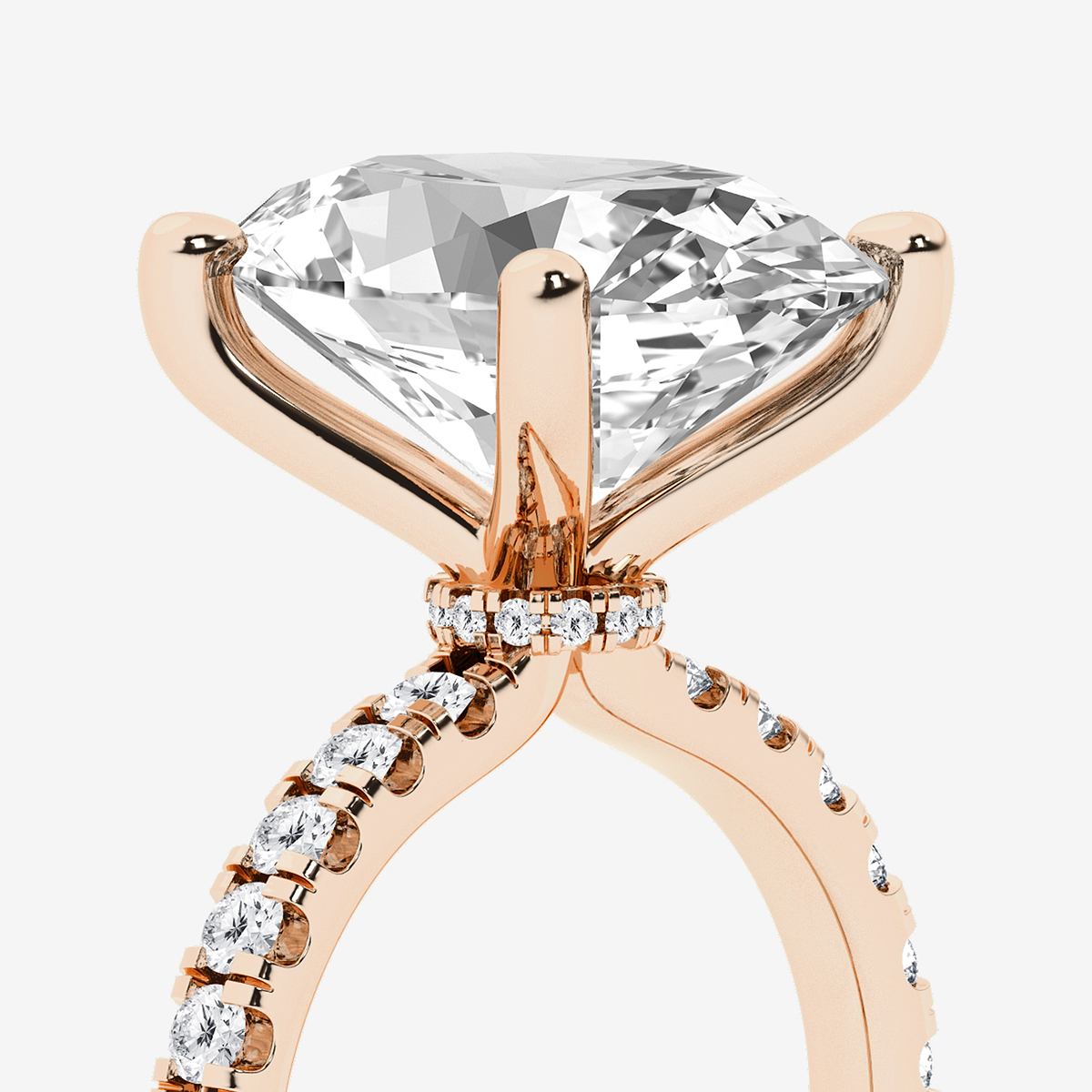 Additional Image 2 for  6 1/2 ctw Oval Lab Grown Diamond Hidden Halo Engagement Ring