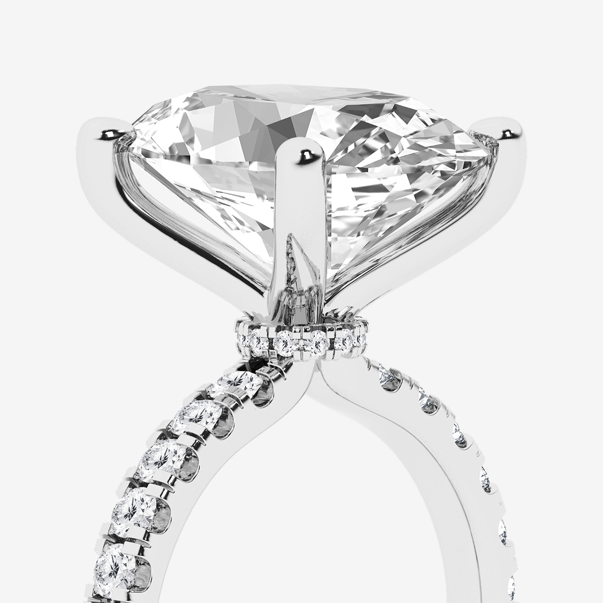 Additional Image 2 for  6 1/2 ctw Oval Lab Grown Diamond Hidden Halo Engagement Ring