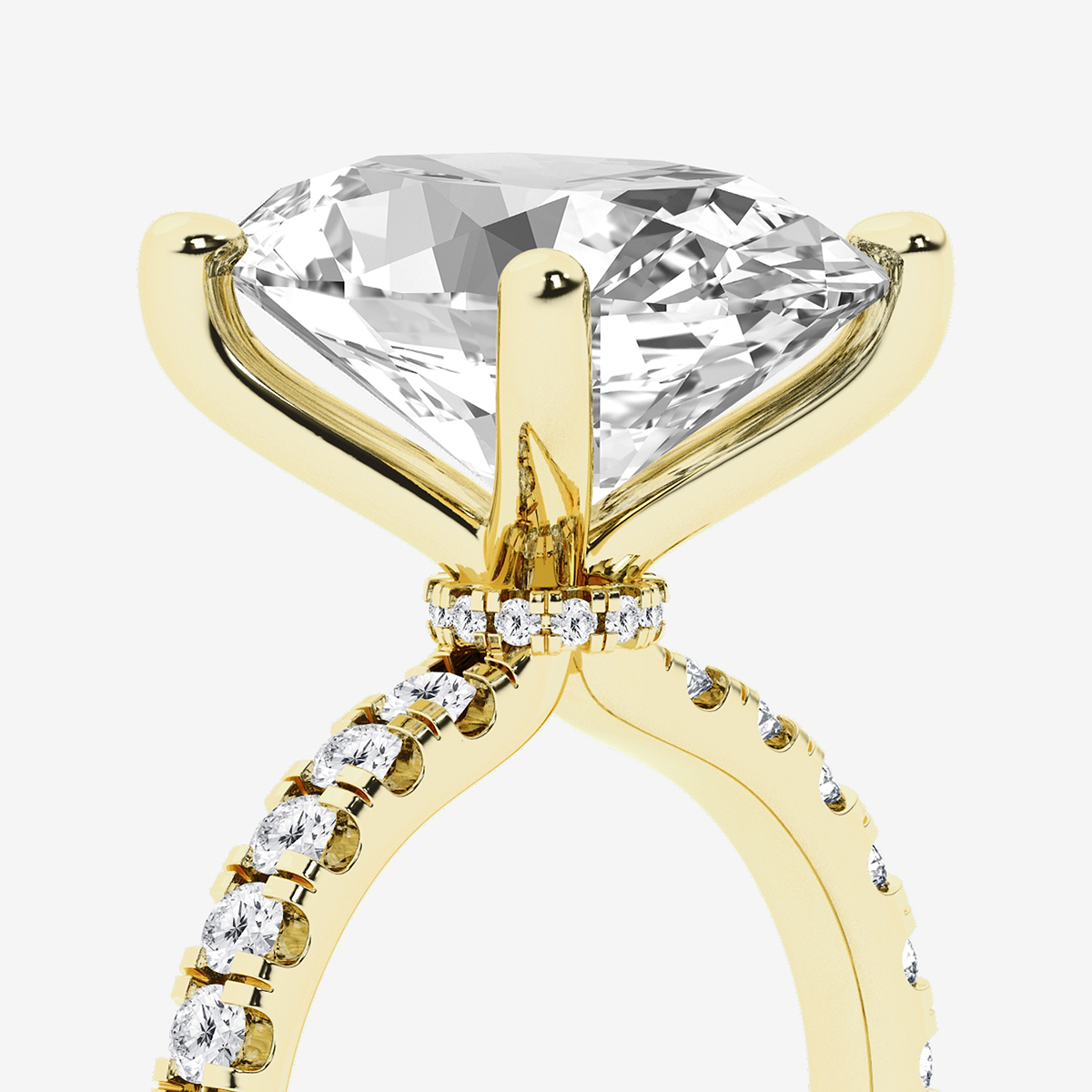 Additional Image 2 for  6 1/2 ctw Oval Lab Grown Diamond Hidden Halo Engagement Ring