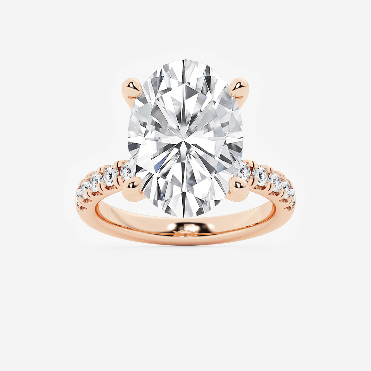 8 1/2 ctw Oval Lab Grown Diamond Hidden Halo Engagement Ring