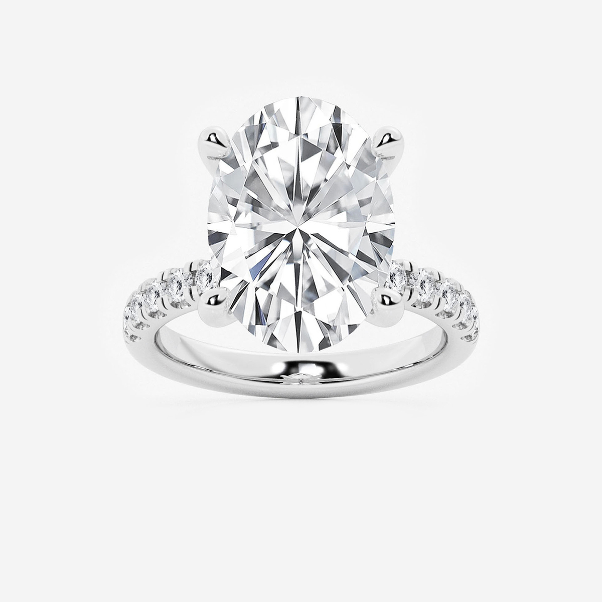 8 1/2 ctw Oval Lab Grown Diamond Hidden Halo Engagement Ring
