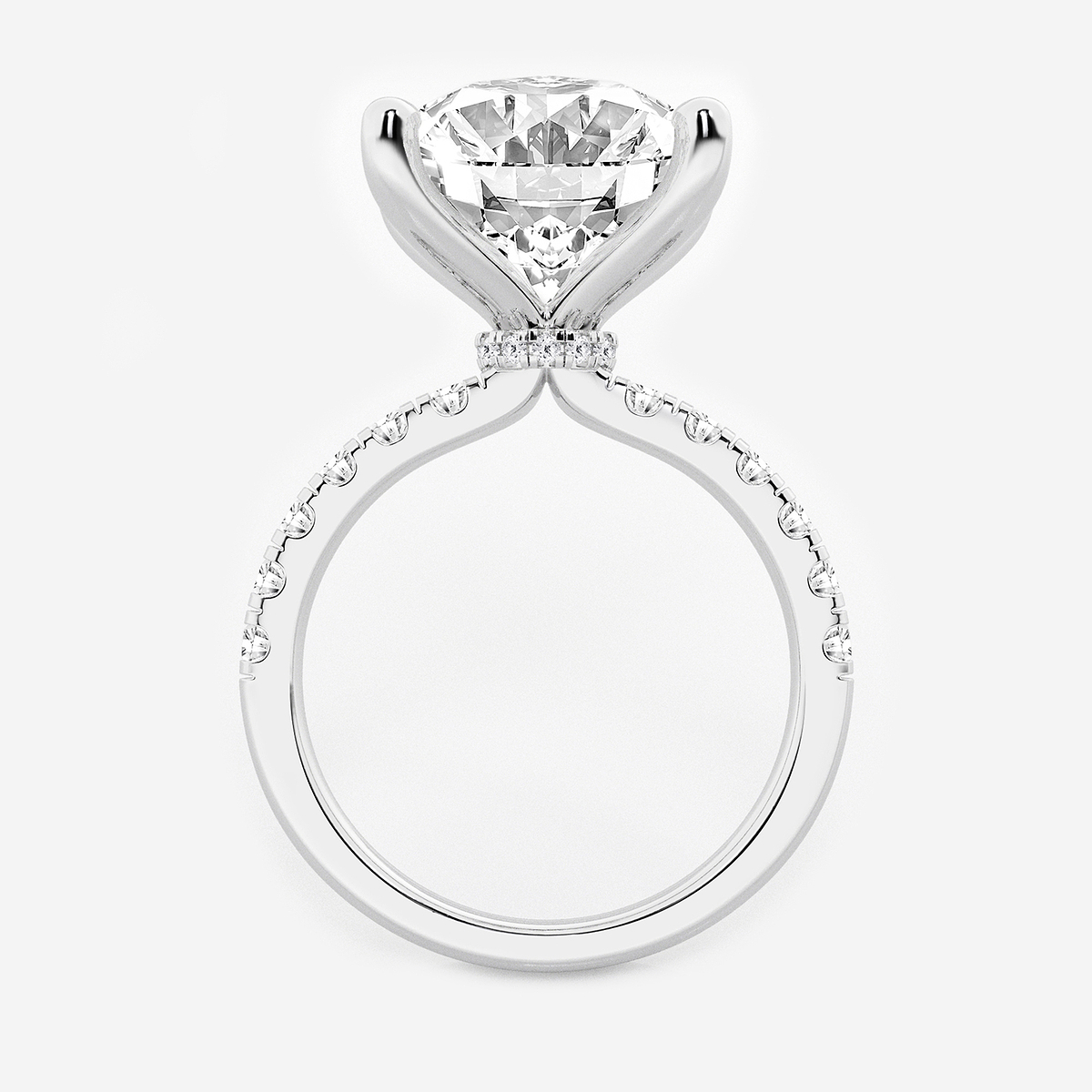 Additional Image 1 for  8 1/2 ctw Oval Lab Grown Diamond Hidden Halo Engagement Ring